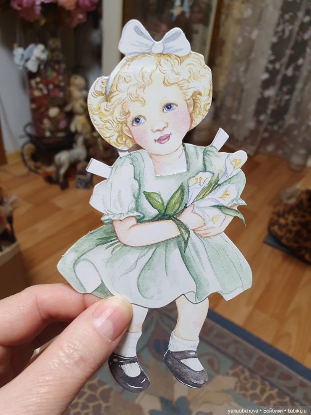 Бумажная куколка-малышка с одежой. Винтаж (фото 5)