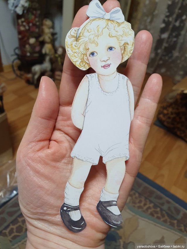 Бумажная куколка-малышка с одежой. Винтаж (фото 2)