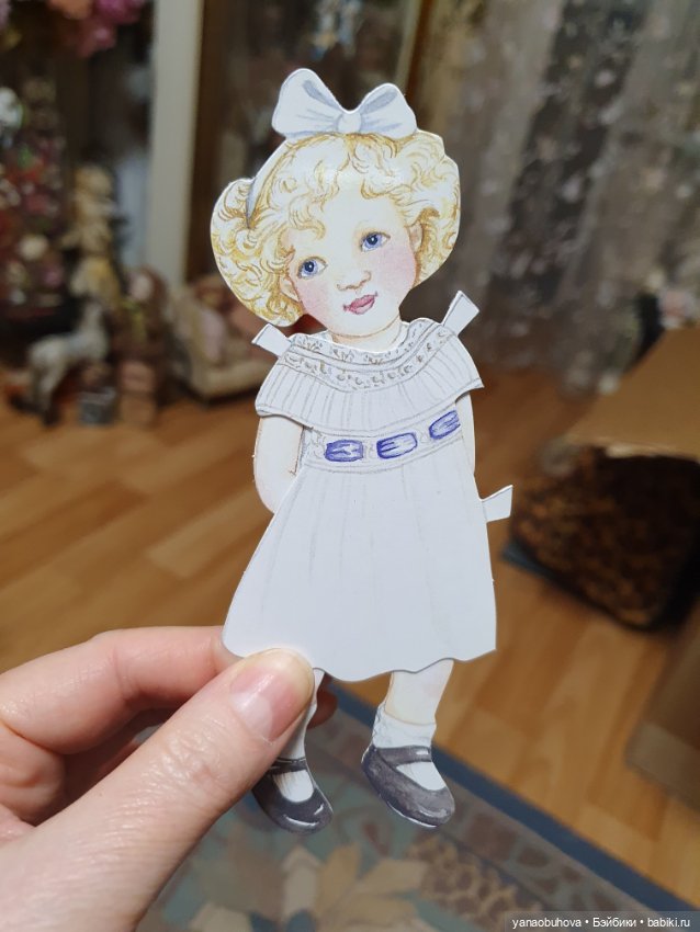 Бумажная куколка-малышка с одежой. Винтаж (фото 10)