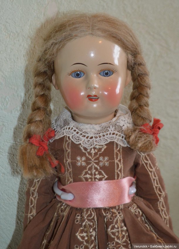 Кукла старинная .Русская .Артель РККА .Бывшая фабрика Дунаева .Довоенная! Роскошная (фото 2)