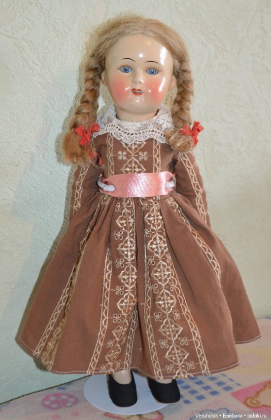 Кукла старинная .Русская .Артель РККА .Бывшая фабрика Дунаева .Довоенная! Роскошная (фото 3)