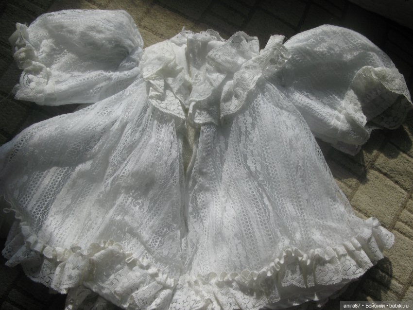 Платье для кукол, винтажное, кружевное, времен СССР/ГДР (фото 2)