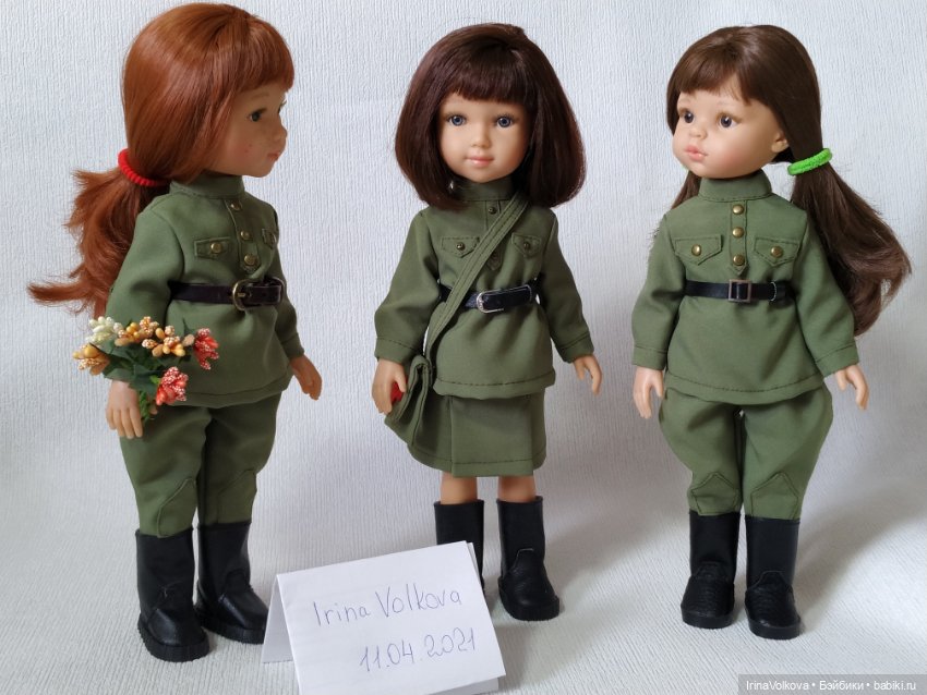 Кукла в военной форме. Кукла Паола Рейна в военной форме. Военная одежда для кукол. Паола Рейна в солдатской форме. Военная форма из габардина.
