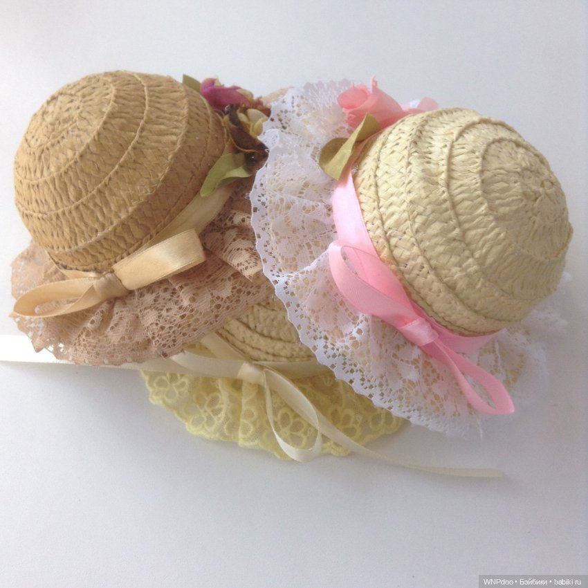 Шляпа с декором цветы и кружево (фото 5)