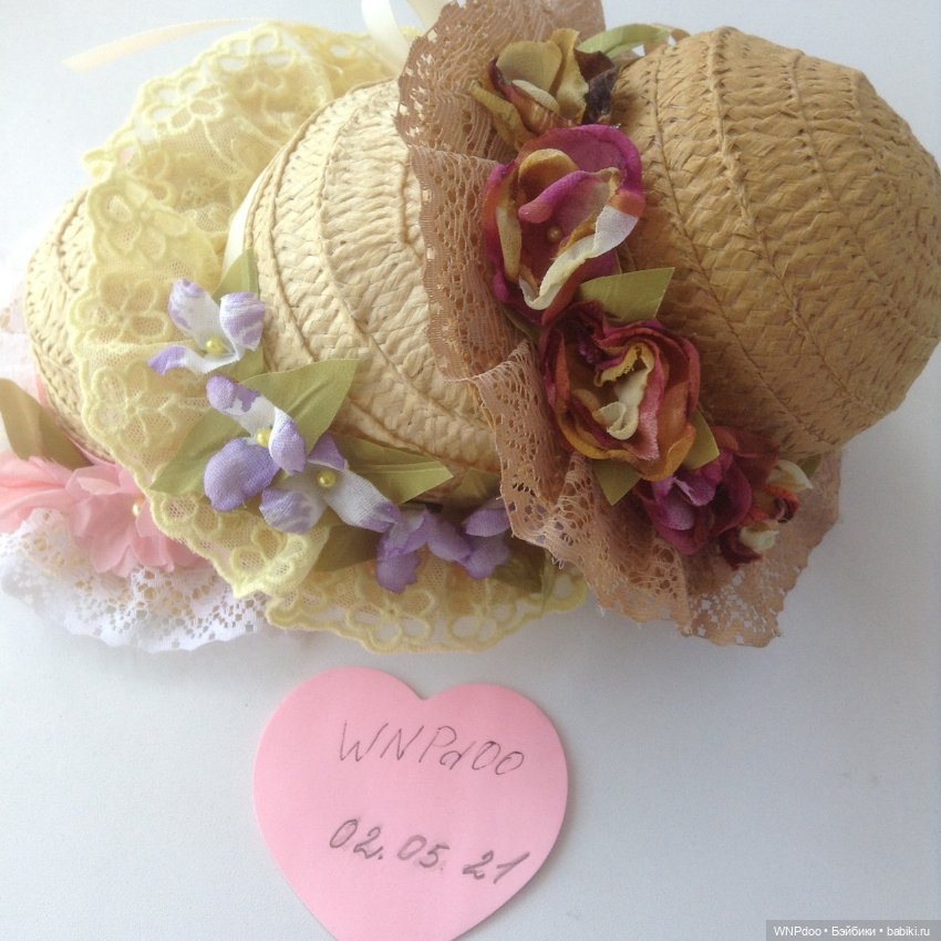 Шляпа с декором цветы и кружево (фото 7)