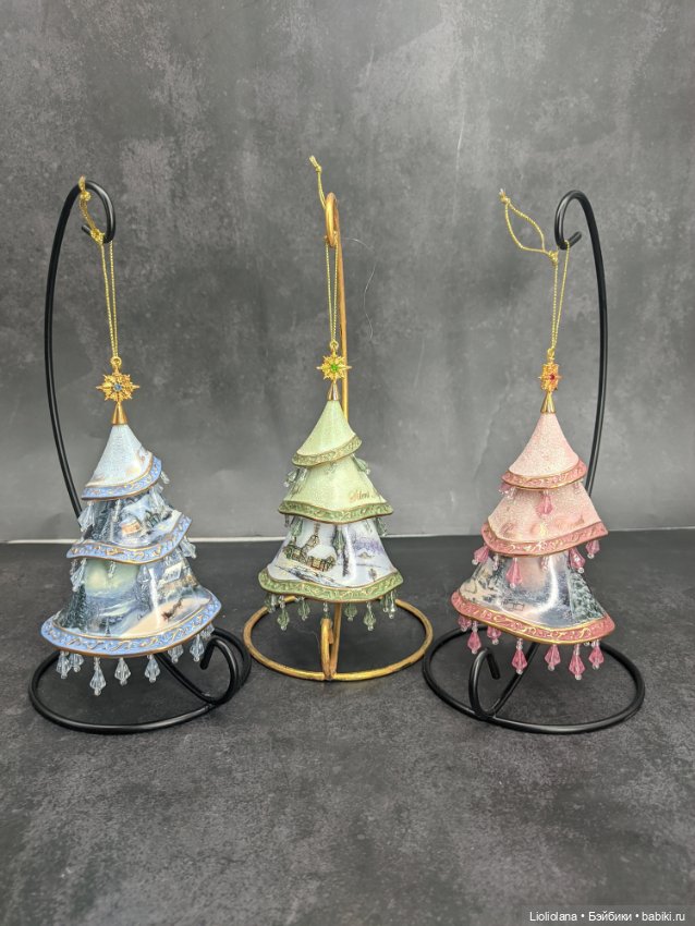 В резерве до оплаты. Фарфоровые ёлочные игрушки Ёлочки от Bradford