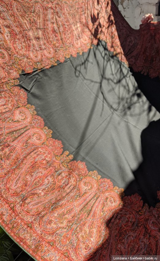 Шикарное антикварное покрывало. Кашмир. 19 век (фото 8)