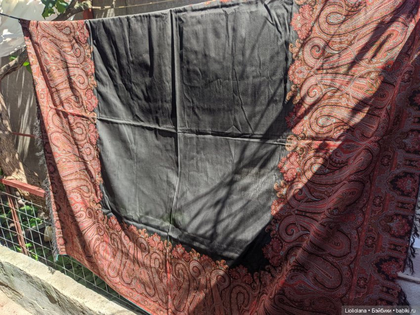 Шикарное антикварное покрывало. Кашмир. 19 век