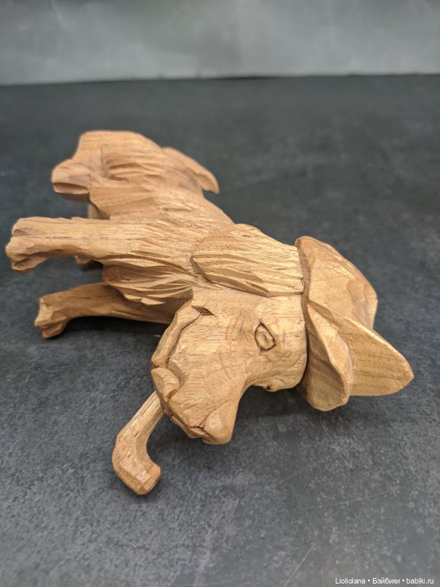 Деревянная статуэтка Собака С Трубкой. Винтаж (фото 6)