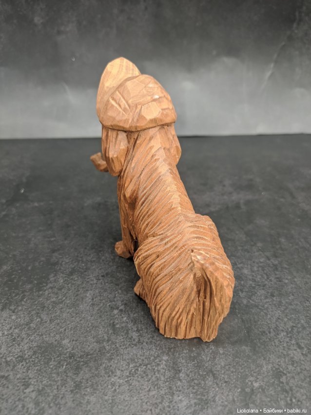 Деревянная статуэтка Собака С Трубкой. Винтаж (фото 2)