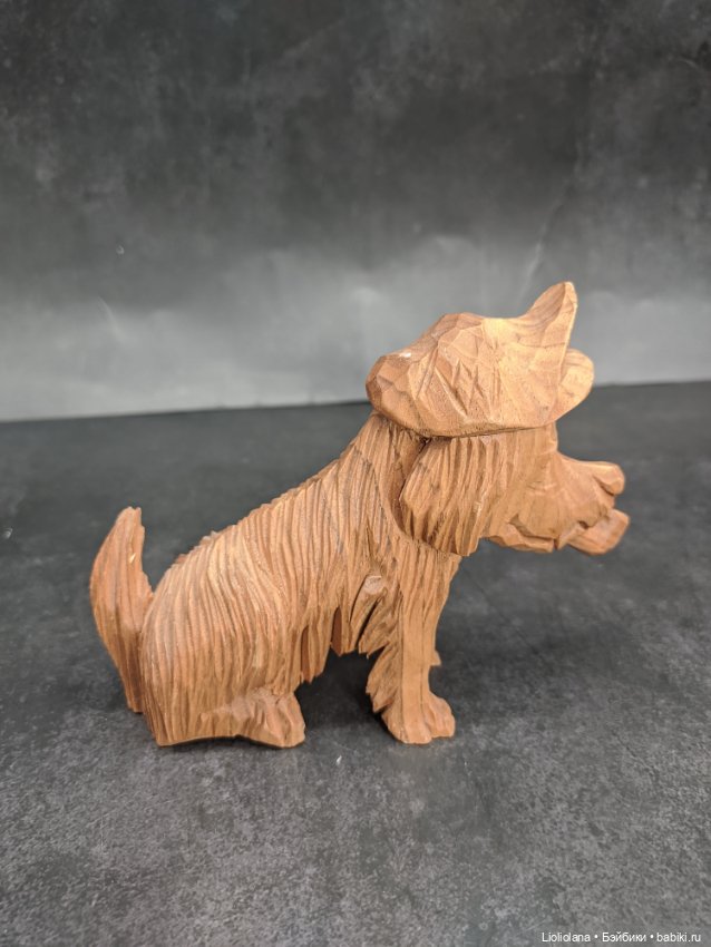 Деревянная статуэтка Собака С Трубкой. Винтаж (фото 3)