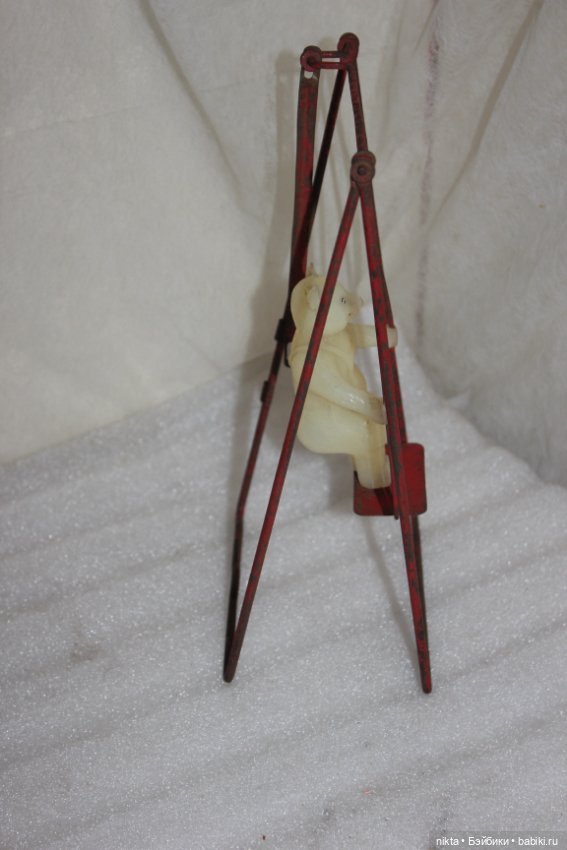 Игрушка СССР. Мишка на качелях. Московский завод механической заводной игрушки. Некомплектный (фото 6)