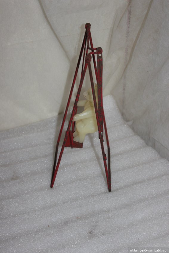 Игрушка СССР. Мишка на качелях. Московский завод механической заводной игрушки. Некомплектный (фото 4)