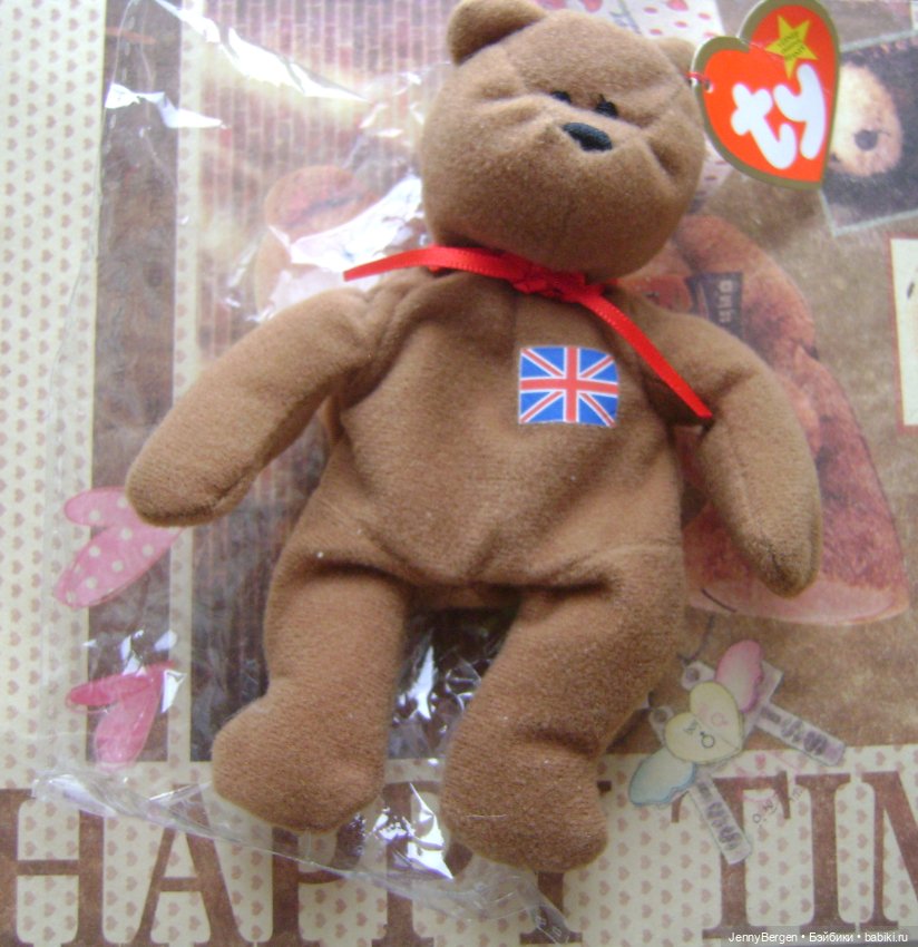 Медведик с флагом UK для кукол 40 см +