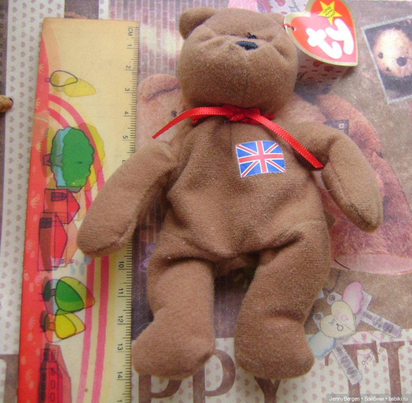 Медведик с флагом UK для кукол 40 см + (фото 6)