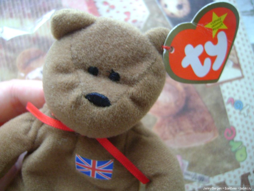 Медведик с флагом UK для кукол 40 см + (фото 2)