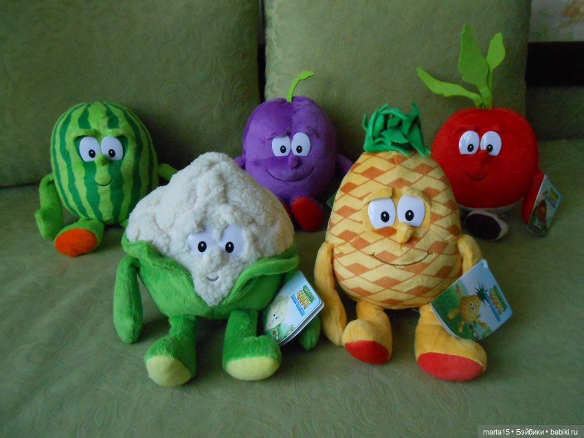 Мягкие игрушки. Овощи и фрукты. Отличные герои для веселых кукольных фотосессий