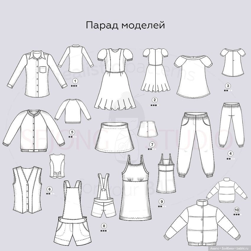 Набор готовых выкроек и фото мастер-классов по пошиву одежды для БЖД кукол VOLKS SD13 (девушки) (фото 2)