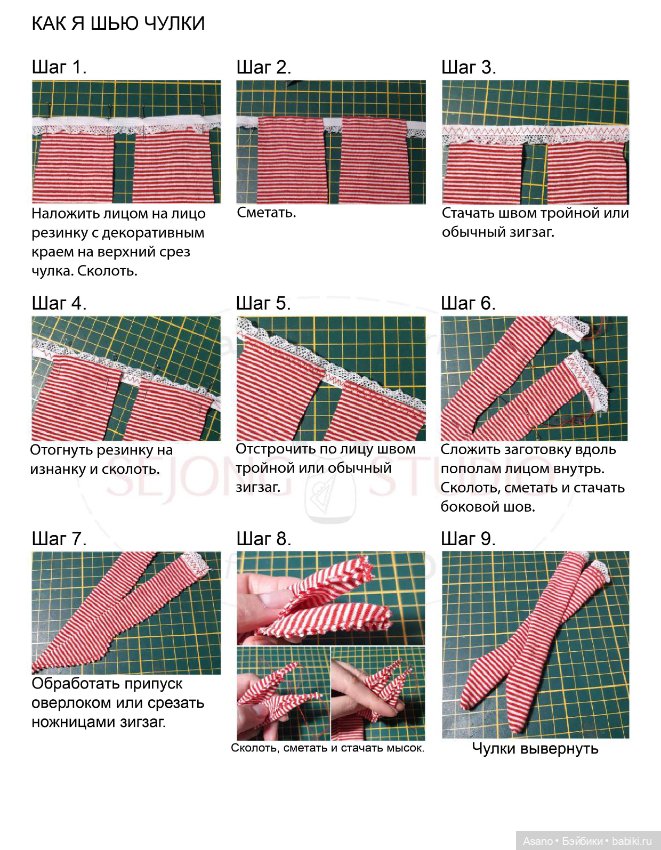 Набор выкроек и фото МК по пошиву одежды из трикотажа для БЖД кукол Soom Supergem (девушки) (фото 4)