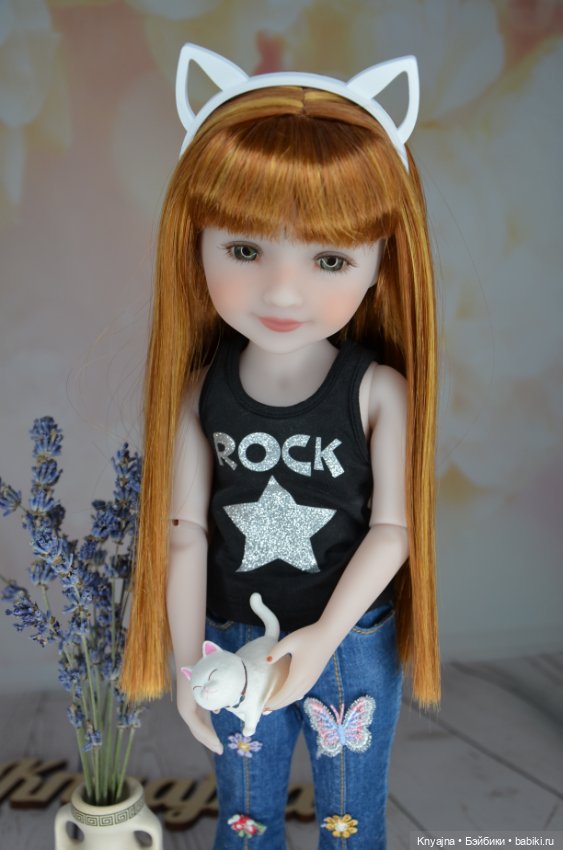 Ободки "кошечка ажурная" на кукол Руби Ред, 37 см и Готц, 36 см (фото 5)