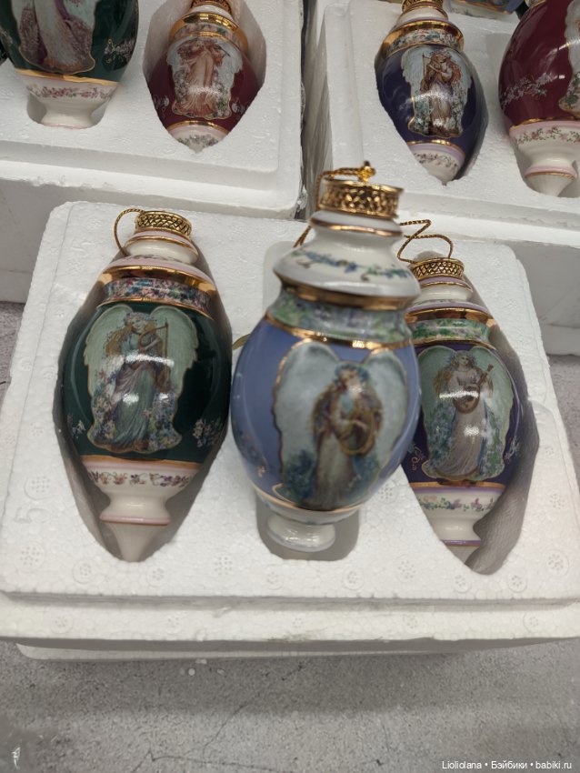 Фарфоровые ёлочные игрушки Симфония Ангелов от Bradford Exchange (фото 6)