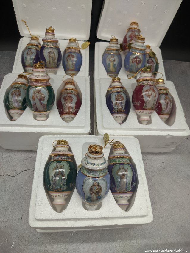 Фарфоровые ёлочные игрушки Симфония Ангелов от Bradford Exchange (фото 2)