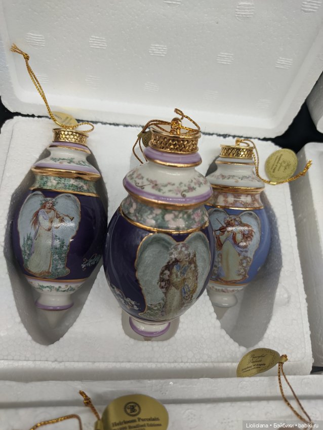 Фарфоровые ёлочные игрушки Симфония Ангелов от Bradford Exchange (фото 3)