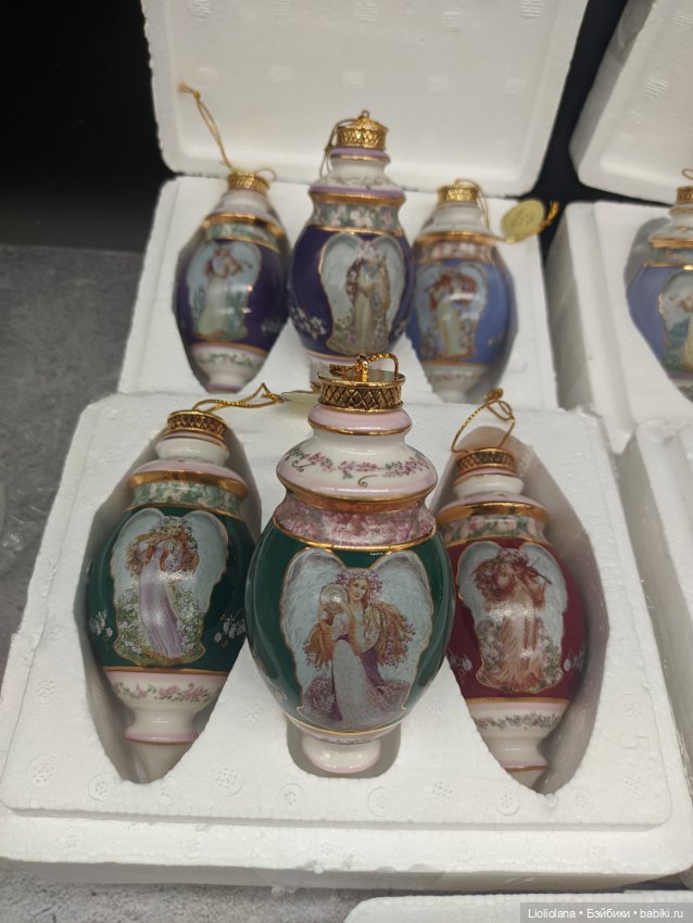Фарфоровые ёлочные игрушки Симфония Ангелов от Bradford Exchange (фото 4)