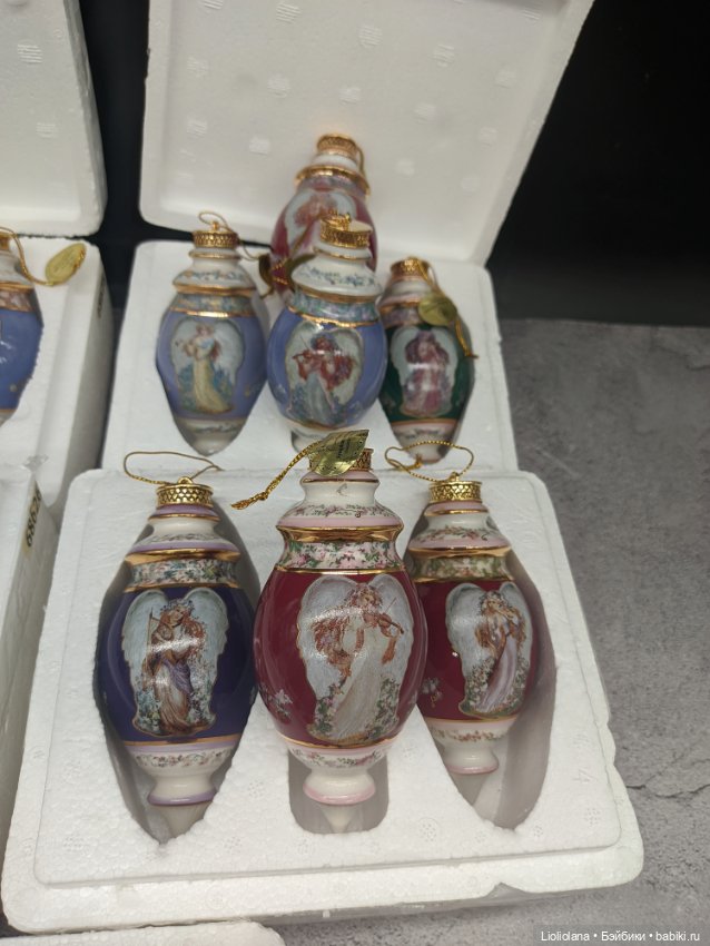 Фарфоровые ёлочные игрушки Симфония Ангелов от Bradford Exchange (фото 5)