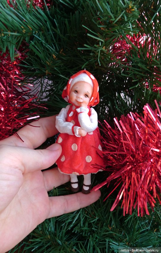 Ватная матрешка для ёлочки