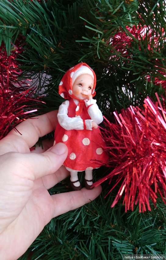 Ватная матрешка для ёлочки (фото 2)