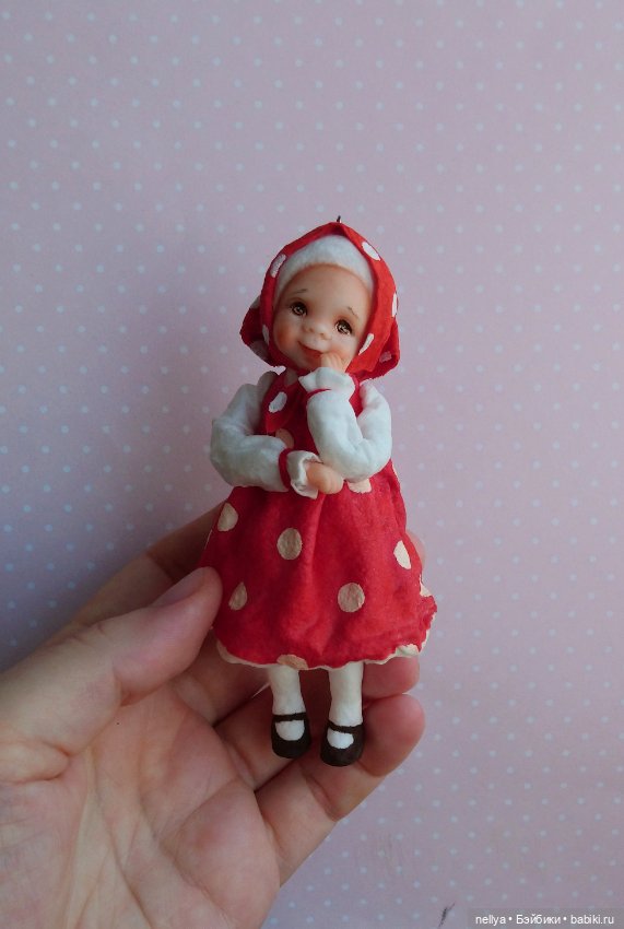 Ватная матрешка для ёлочки (фото 4)