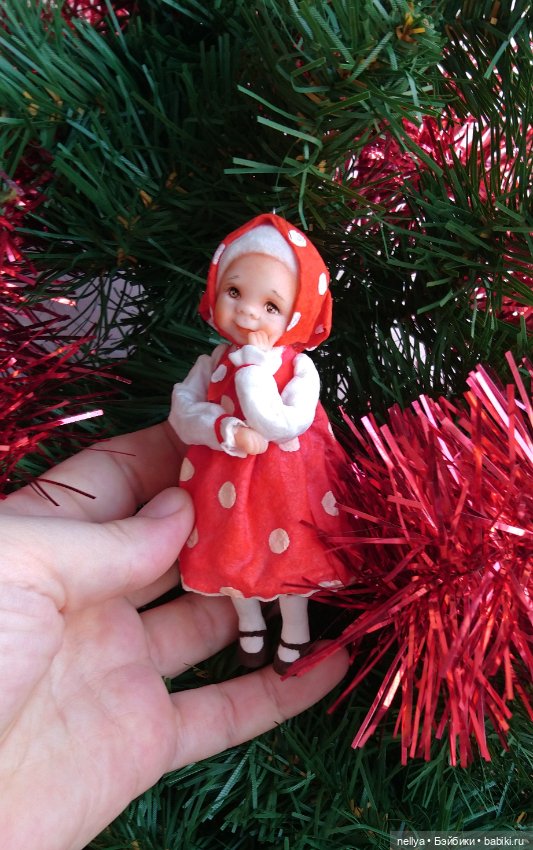 Ватная матрешка для ёлочки (фото 3)