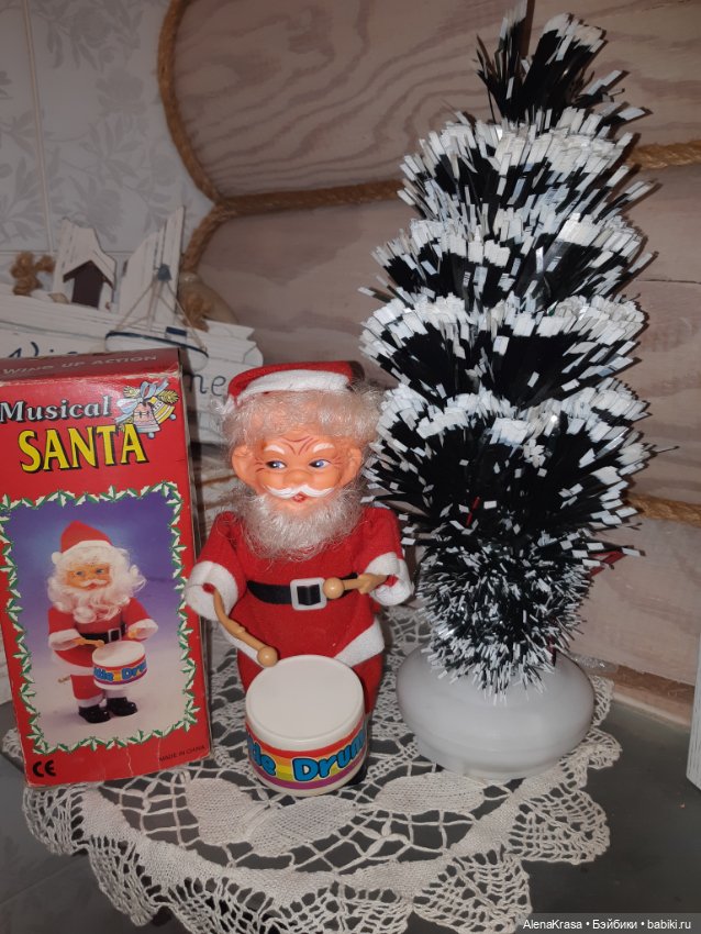 Санта Клаус и ёлочка — Винтажные куклы и игрушки детства