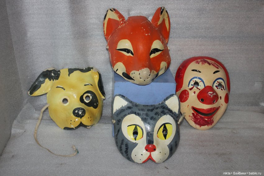 Карнавальная маска для квадробики кошка из папье маше на резинке с набором красок