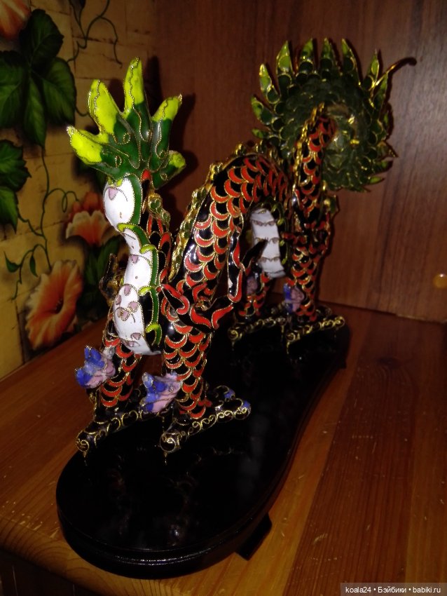 Статуэтка ДРАКОН Клуазоне эмаль латунь Китай (фото 7)