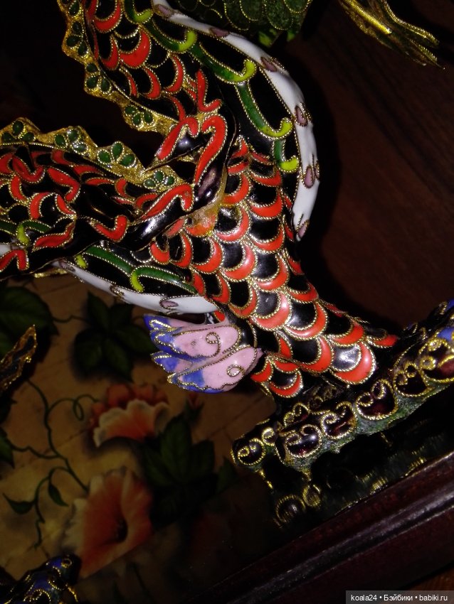 Статуэтка ДРАКОН Клуазоне эмаль латунь Китай (фото 9)