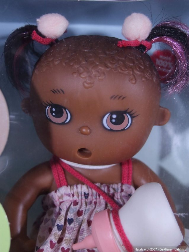 Пупс-девочка с бутылочкой и задорными хвостиками, давно не выпускается
