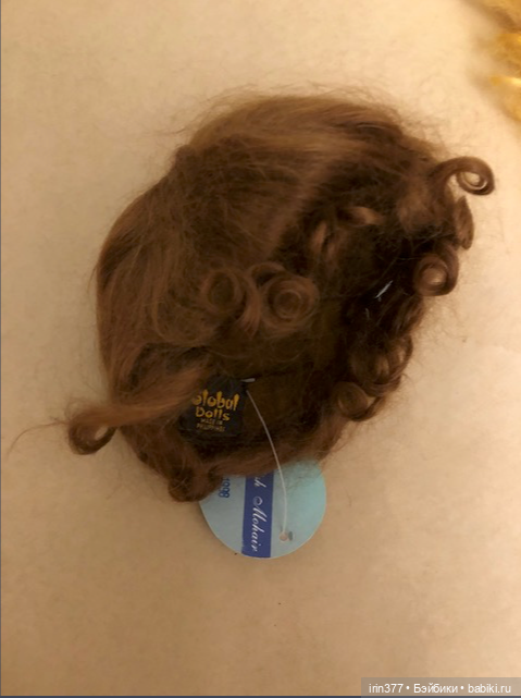 Парик для антикварной куклы натуральный мохер (фото 3)