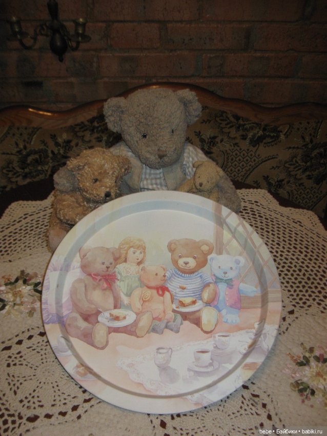 Винтажный поднос Мишки тедди металл Америка (фото 2)