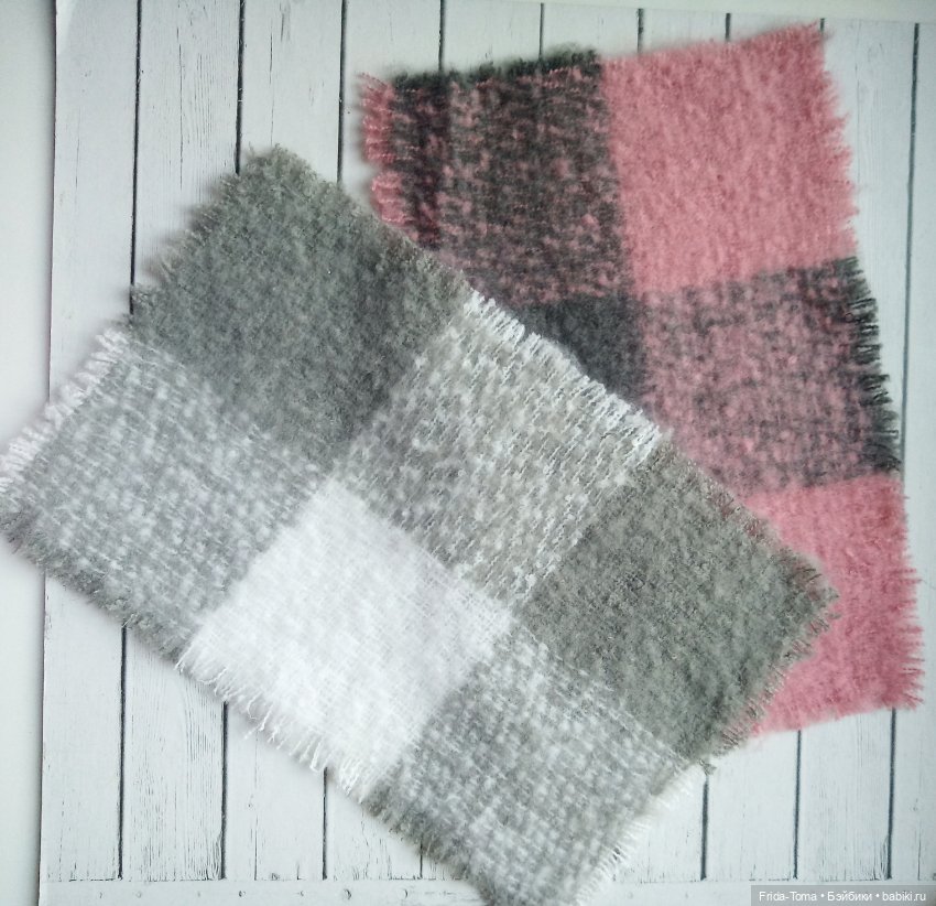 Плед одеяло покрывало Пинк Барби бело серый пыльная роза для кукол в румбокс кукольный дом (фото 5)