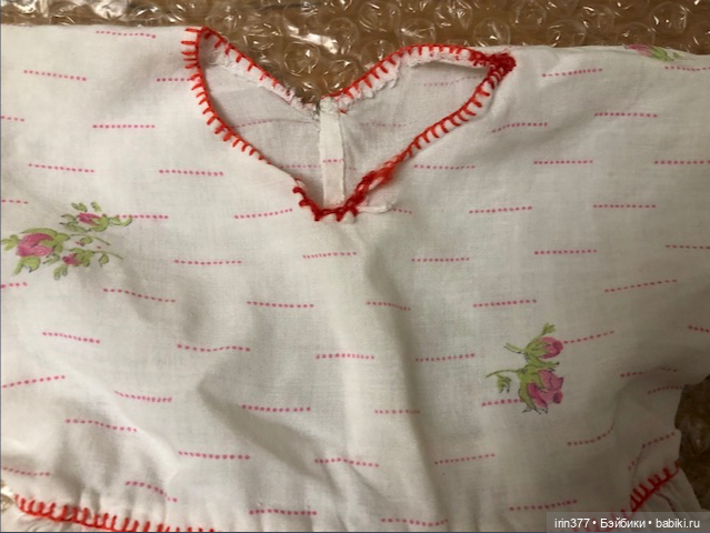Платье хлопок для небольшой антикварной куклы (фото 4)