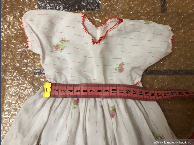 Платье хлопок для небольшой антикварной куклы (фото 7)