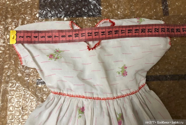 Платье хлопок для небольшой антикварной куклы (фото 8)