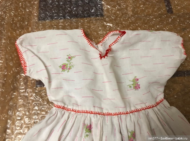 Платье хлопок для небольшой антикварной куклы (фото 2)