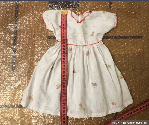 Платье хлопок для небольшой антикварной куклы (фото 6)