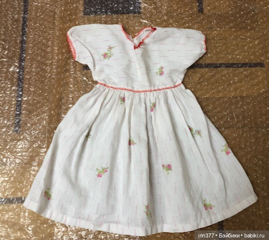 Платье хлопок для небольшой антикварной куклы