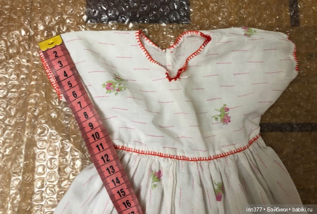Платье хлопок для небольшой антикварной куклы (фото 9)