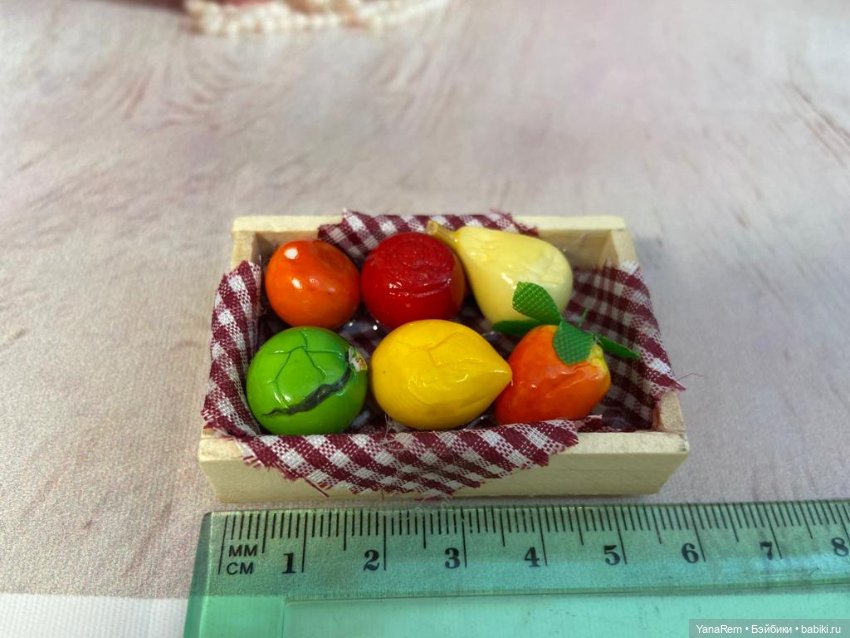 Фрукты-овощи в ящичке — Кукольная миниатюра и румбокс (фото 4)