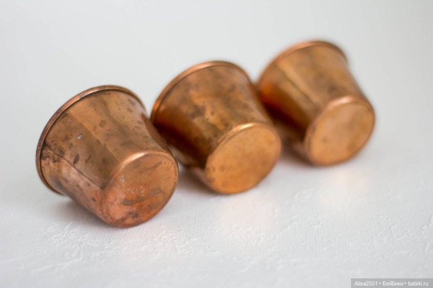 Чашечки и блюдца медная миниатюра № 5 (фото 3)